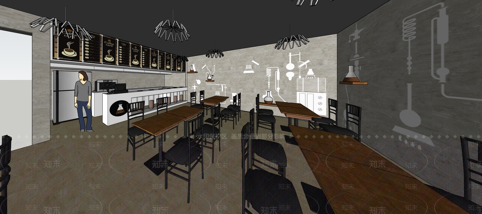 现代小咖啡馆SU模型下载【ID:886557665】