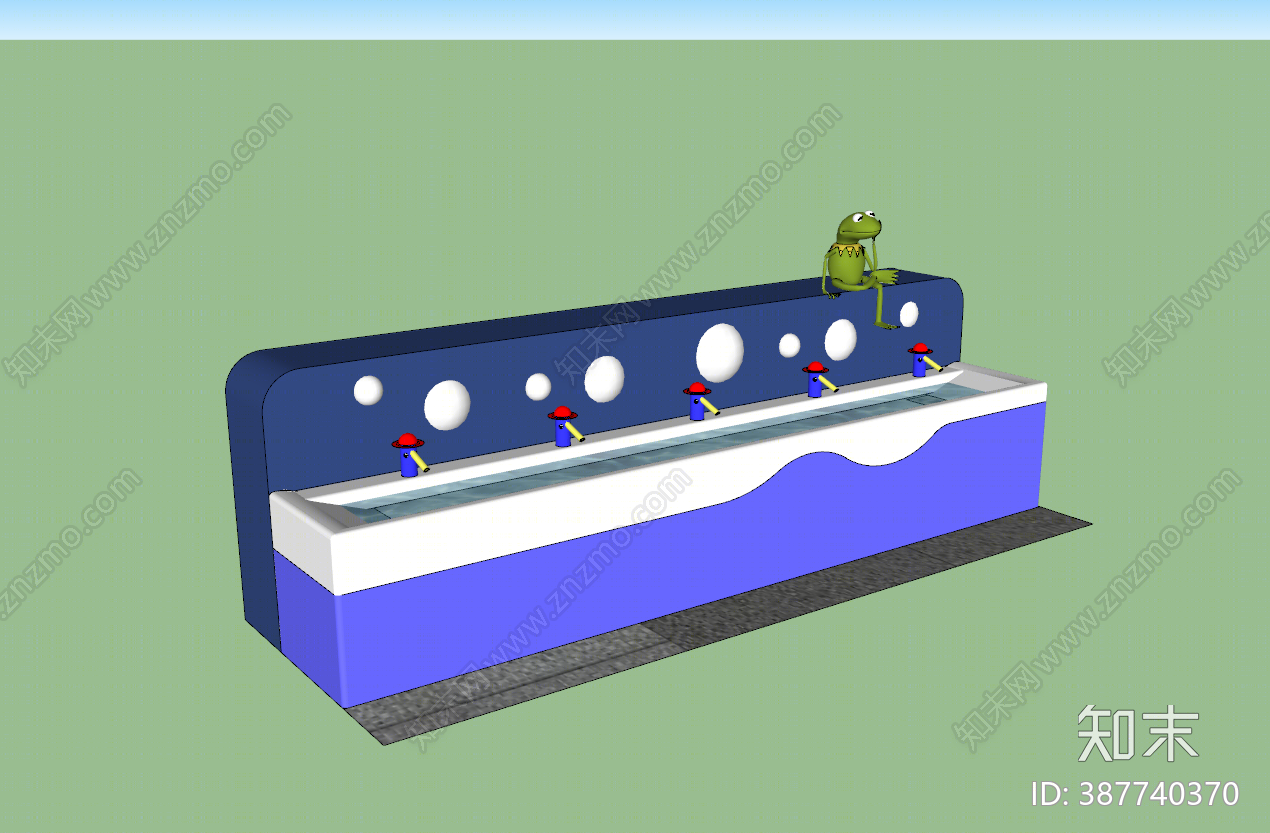 现代儿童洗手池SU模型下载【ID:387740370】