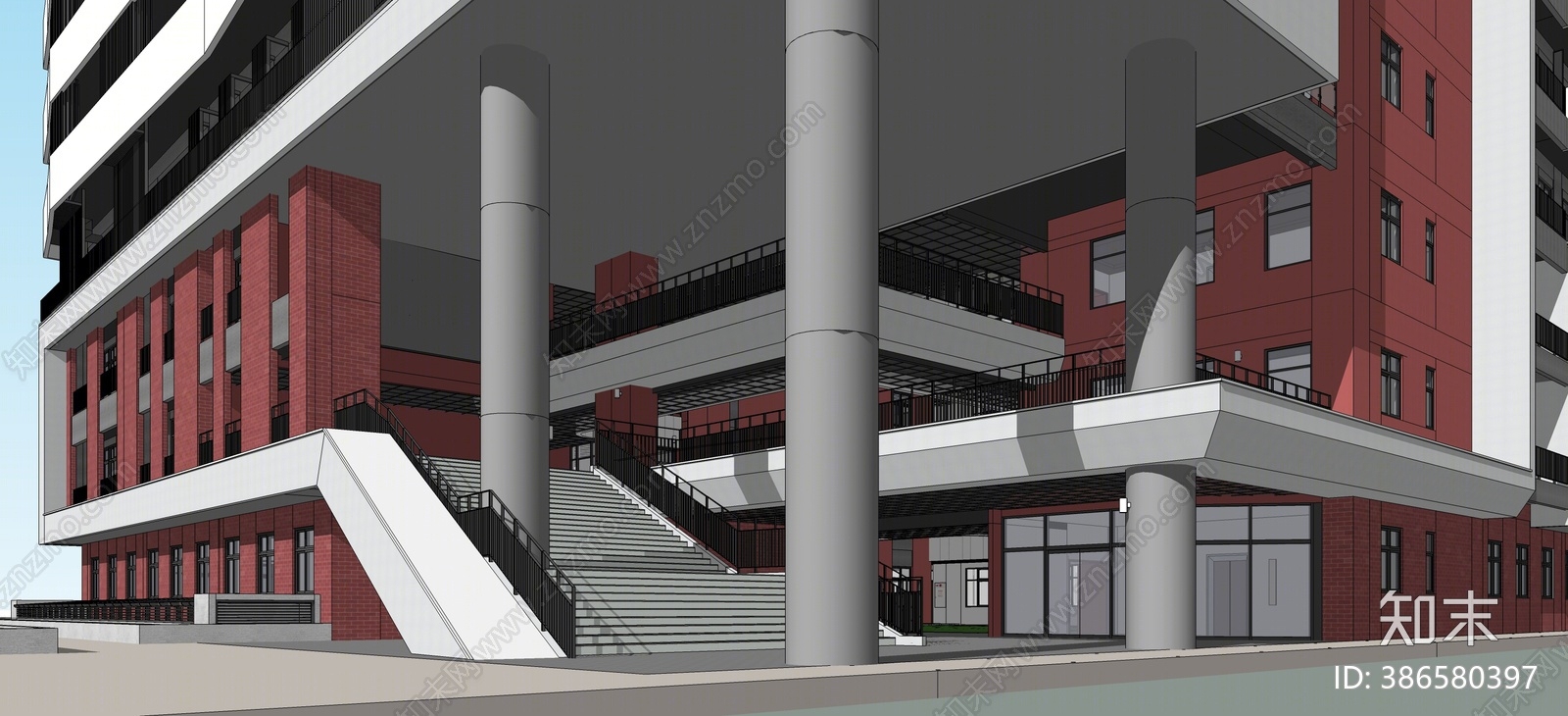 现代大学科研教学楼SU模型下载【ID:386580397】