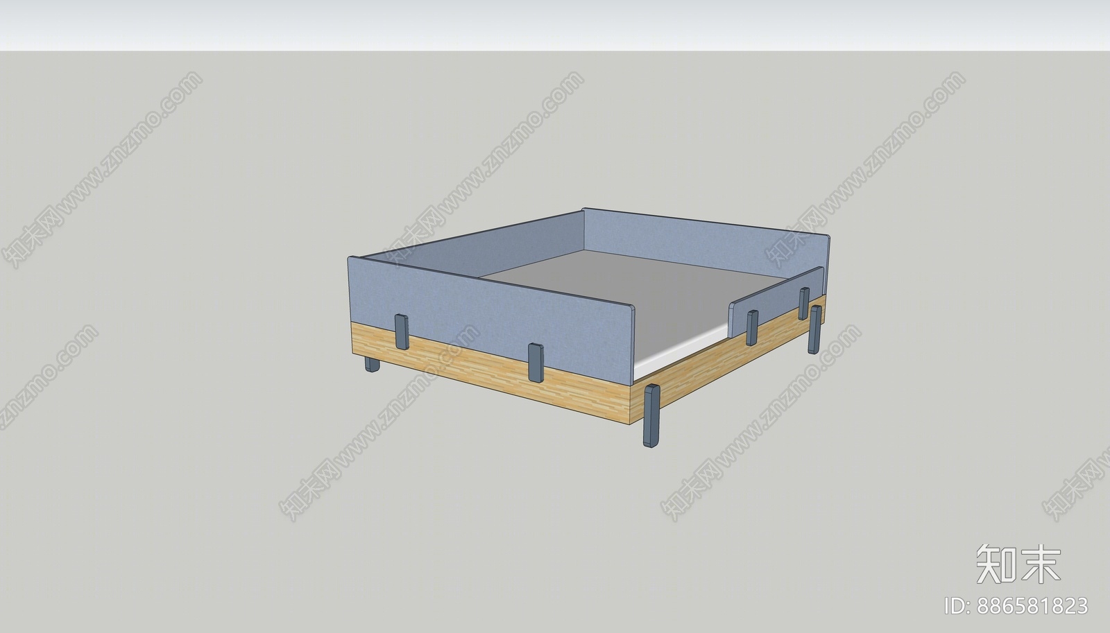 现代简约儿童床SU模型下载【ID:886581823】