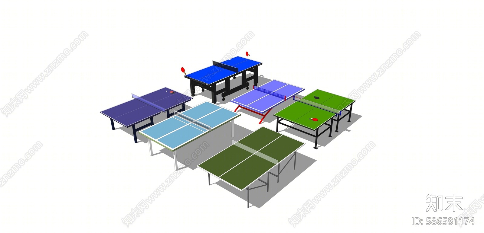 现代风格乒乓球台SU模型下载【ID:586581174】