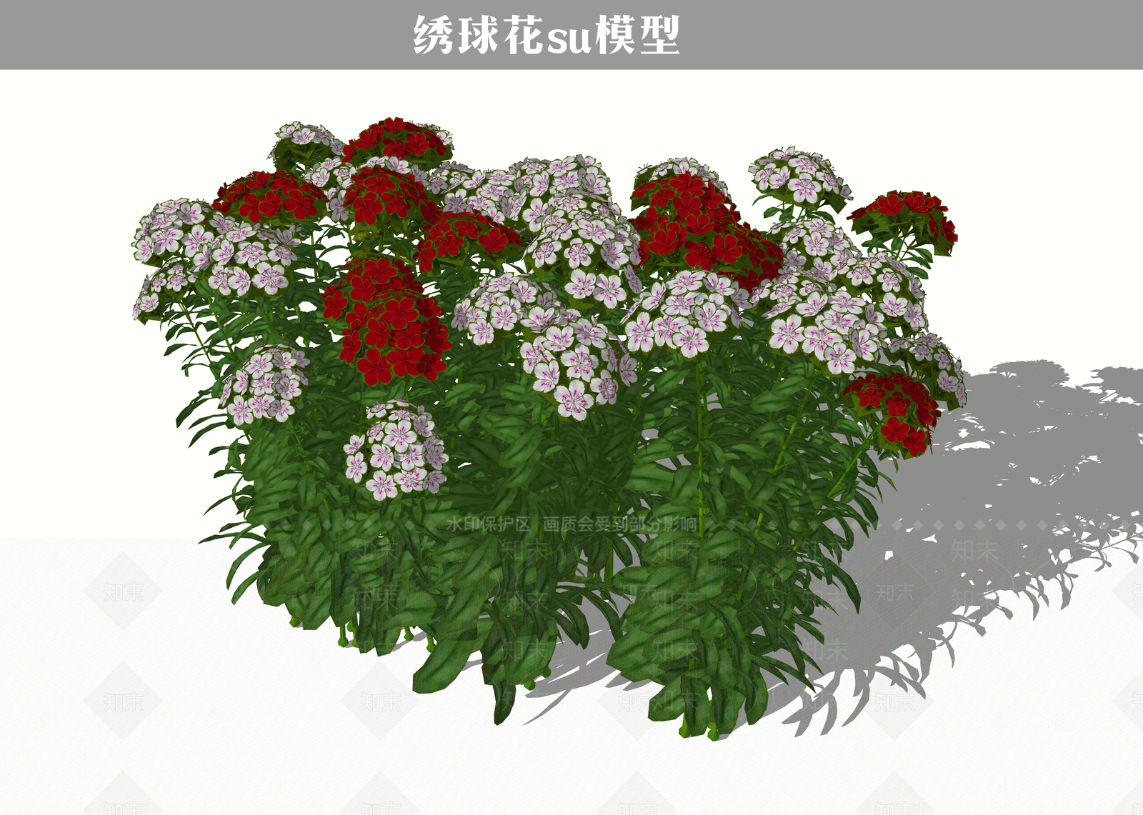 现代灌木SU模型草图