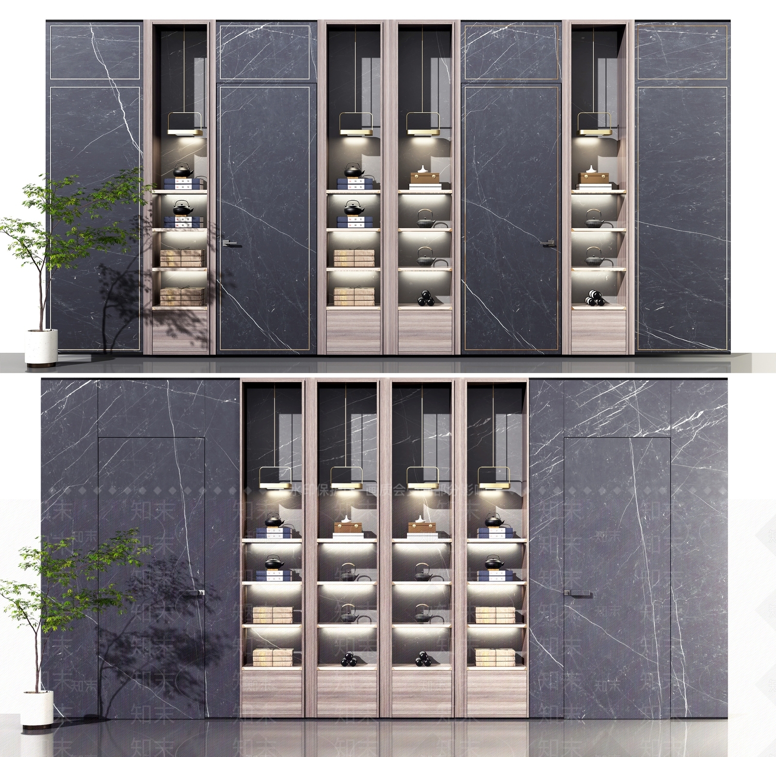 现代隐形门3D模型下载【ID:686614770】