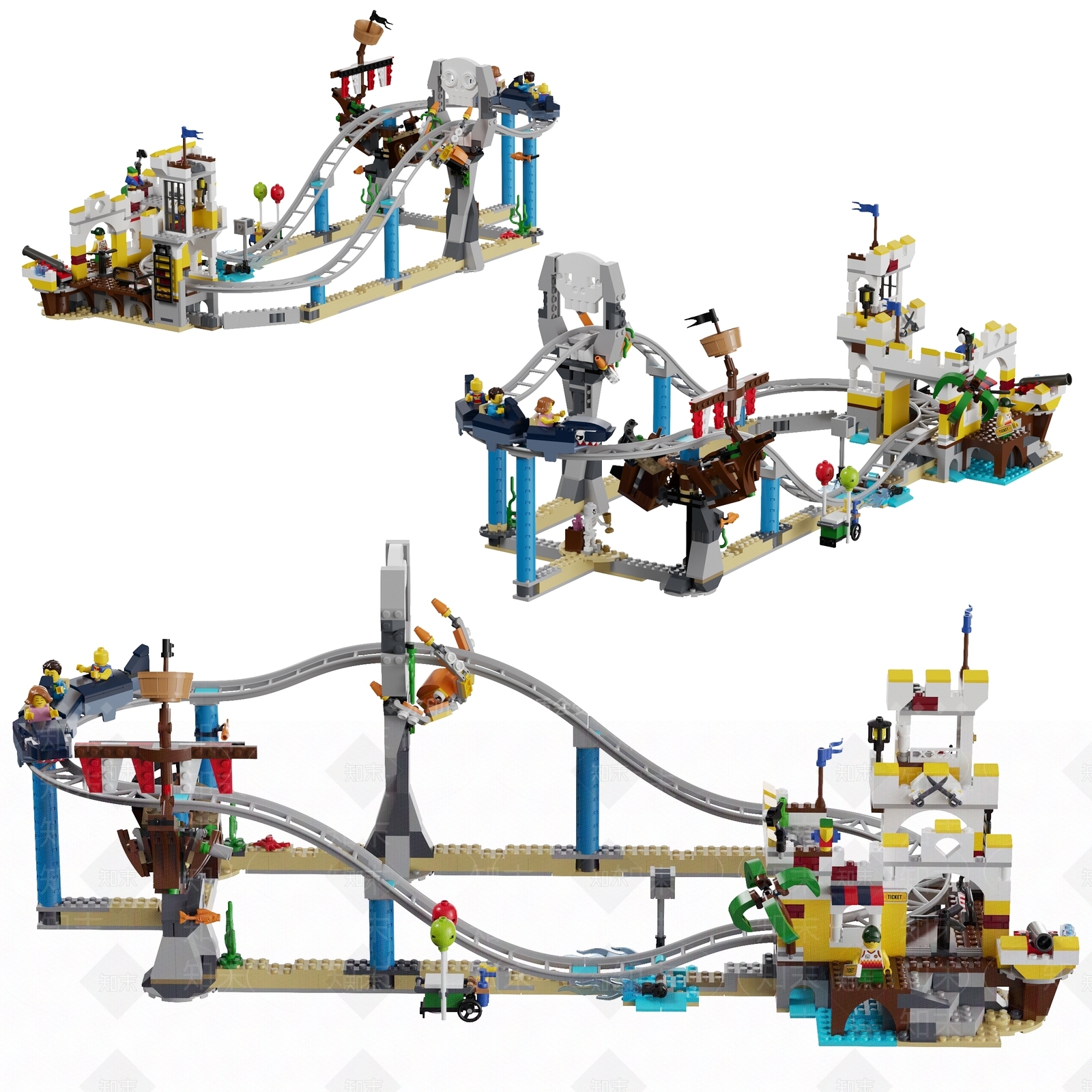 现代乐高海盗过山车3D模型下载【ID:986635810】