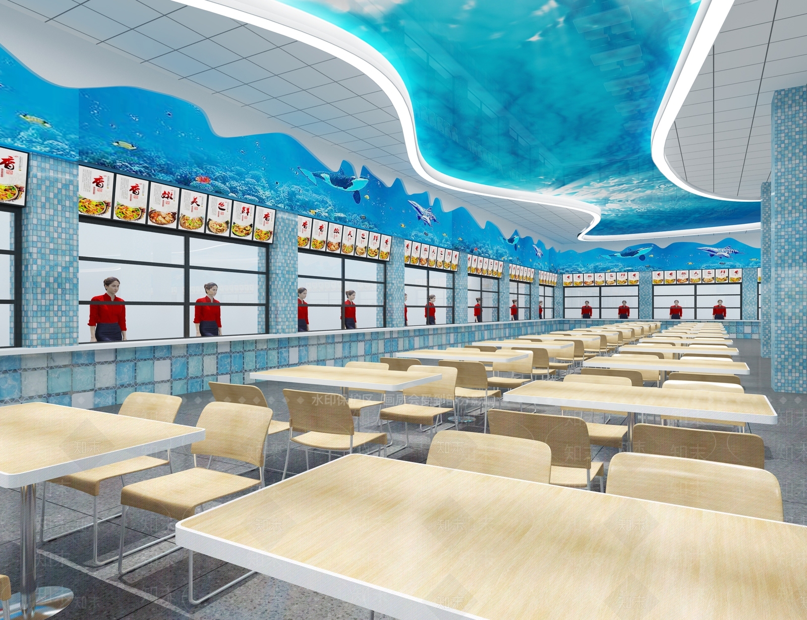 现代食堂3D模型下载【ID:786637754】