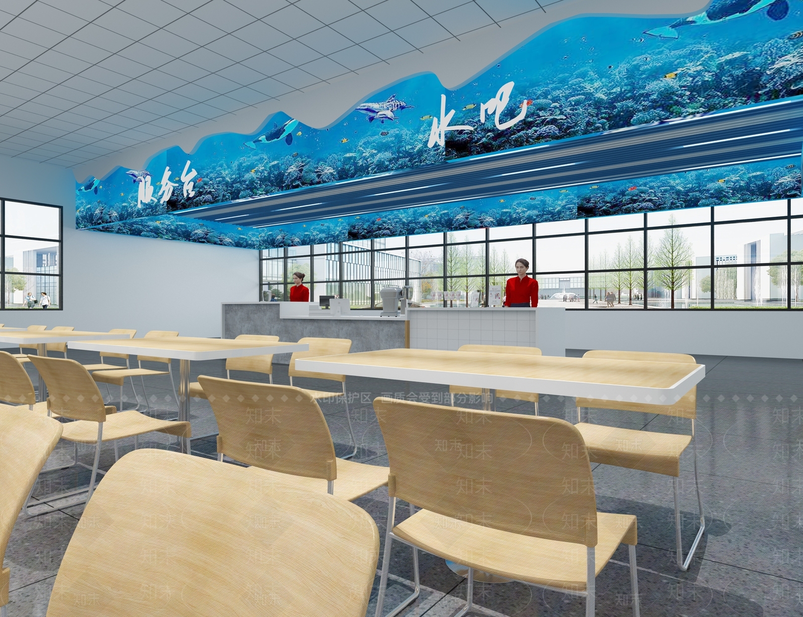 现代食堂3D模型下载【ID:786637754】
