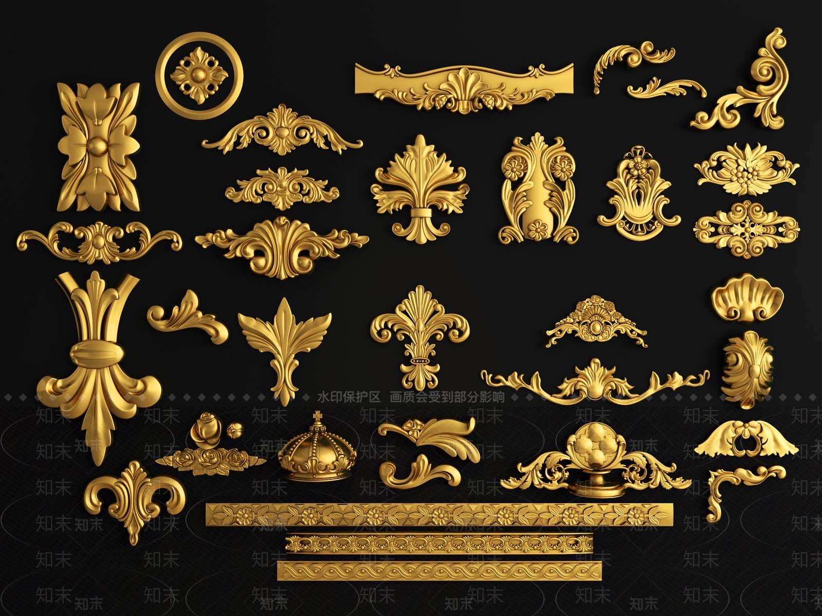 欧式建筑构件SU模型下载【ID:486640815】