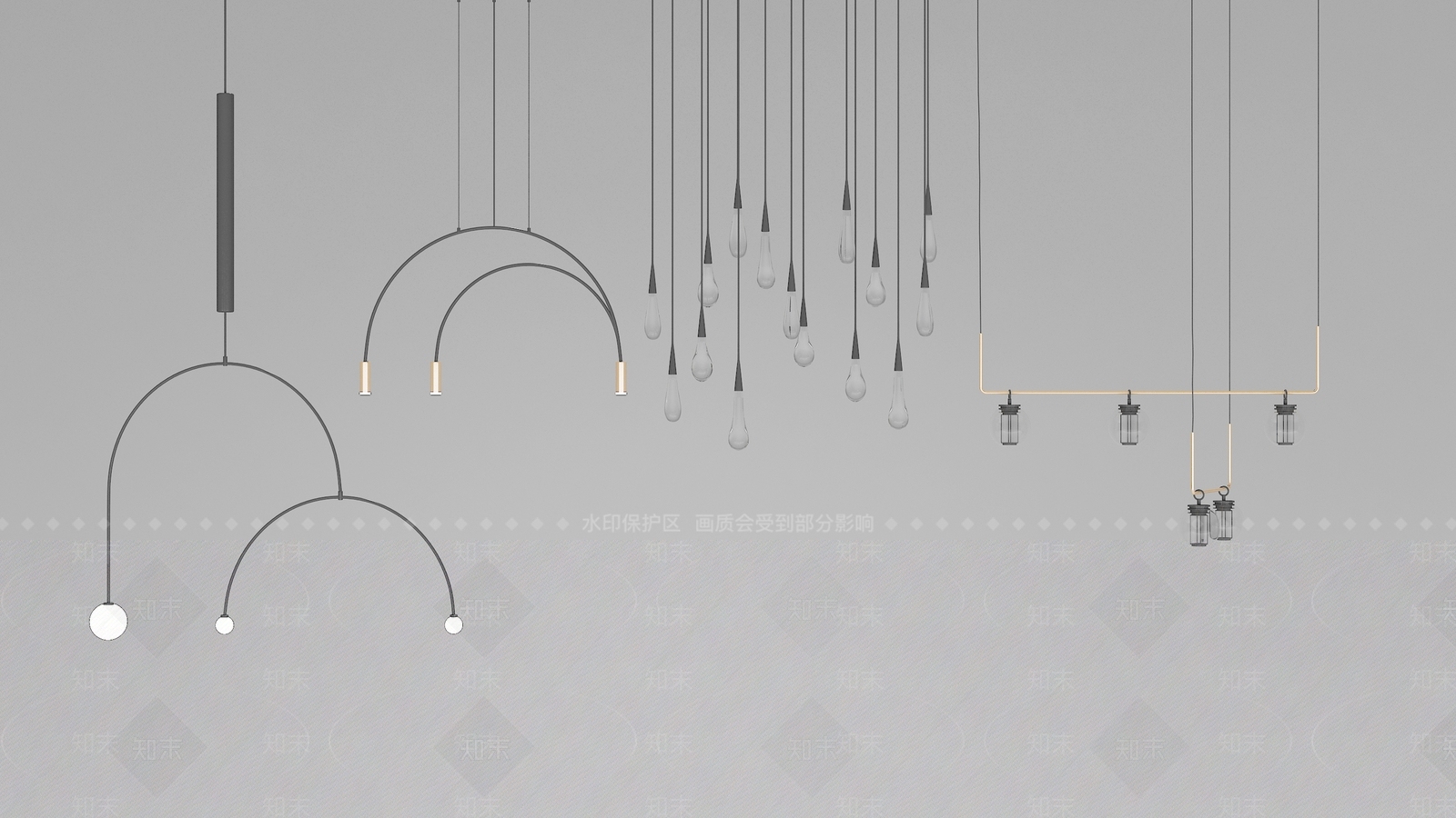 北欧吊灯3D模型下载【ID:586644890】