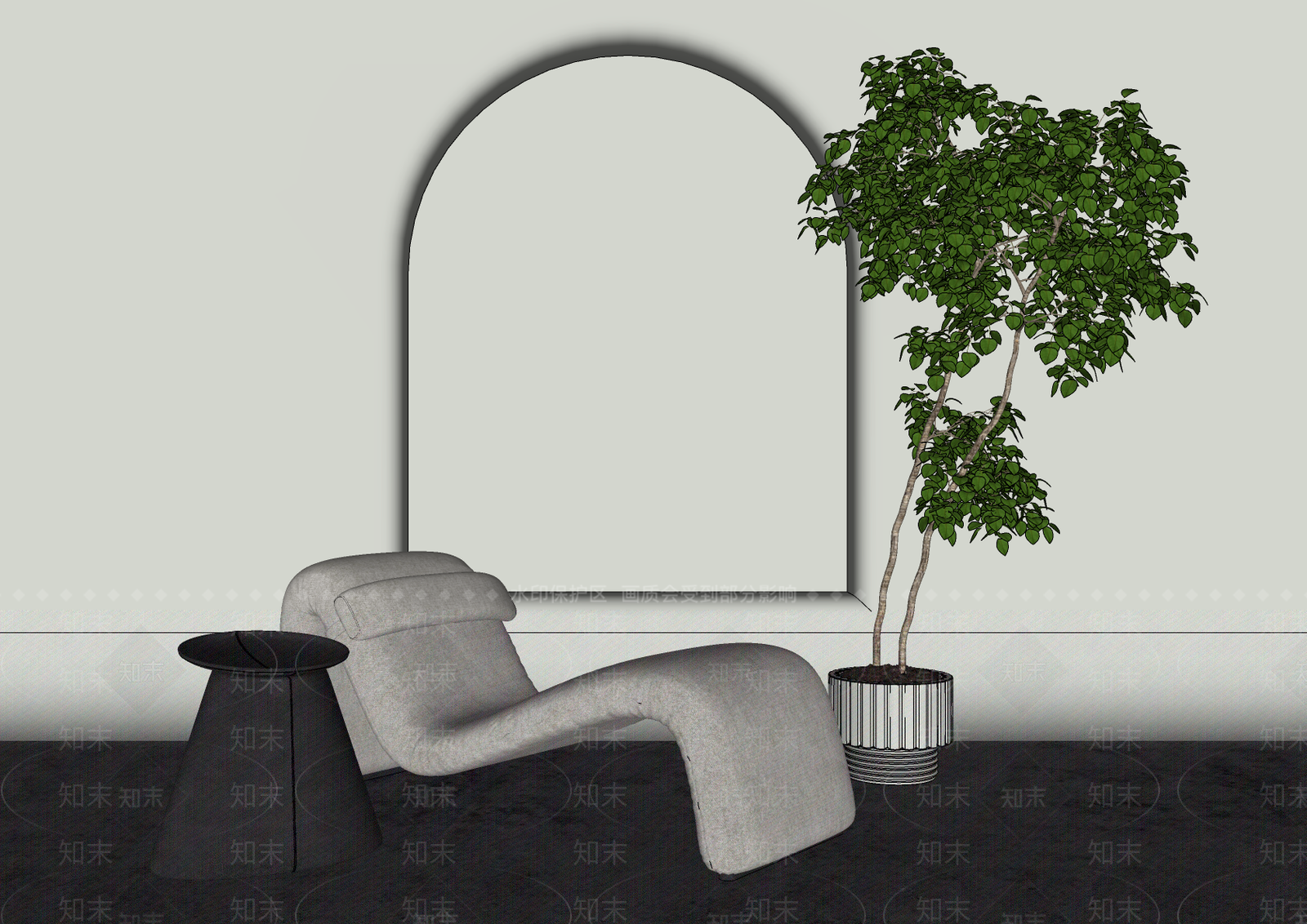 现代躺椅组合SU模型下载【ID:986724687】