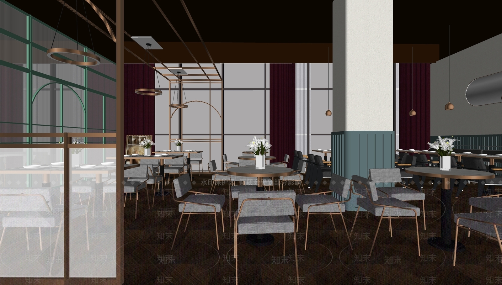 现代餐厅SU模型下载【ID:986726036】