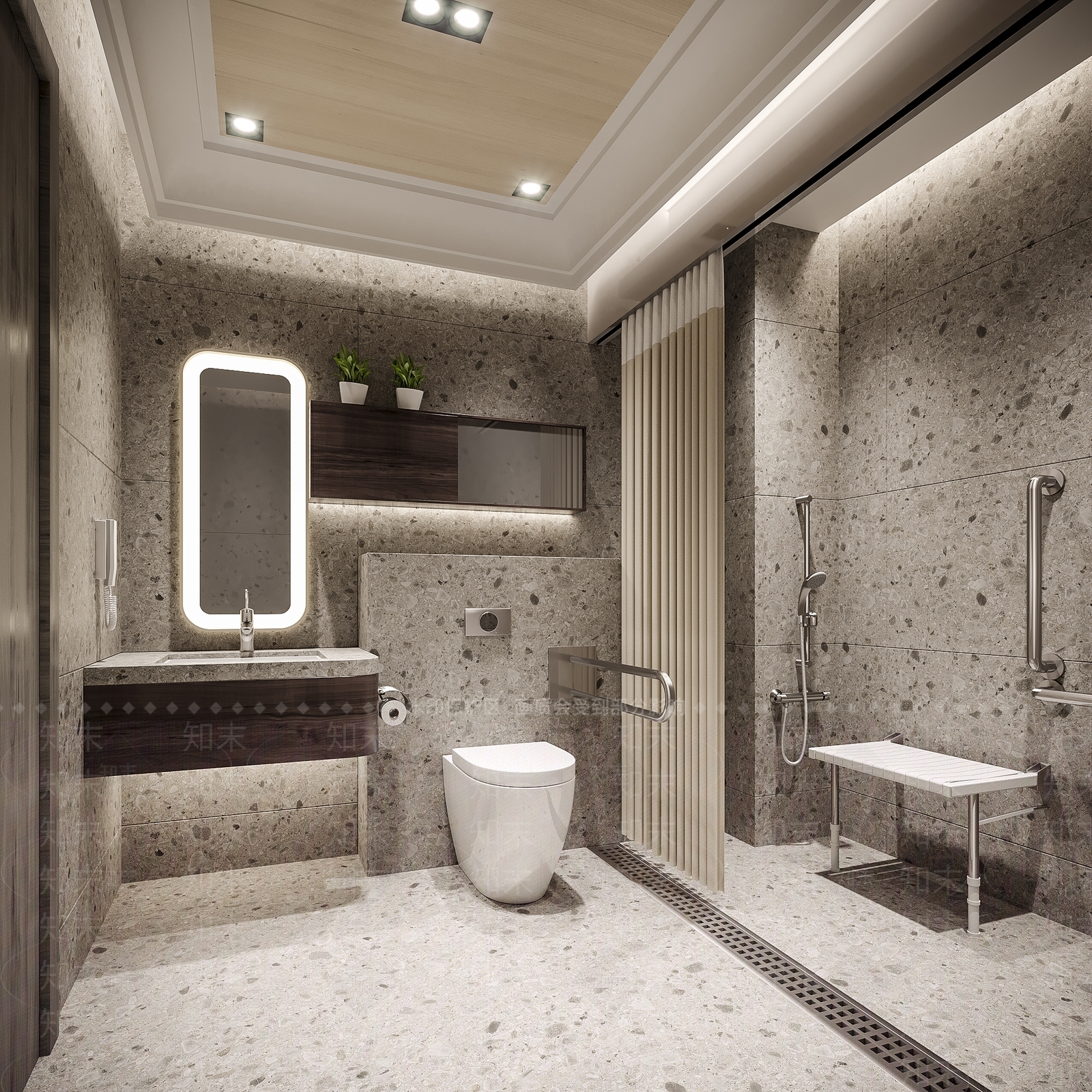 现代无障碍卫生间3D模型下载【ID:186733042】