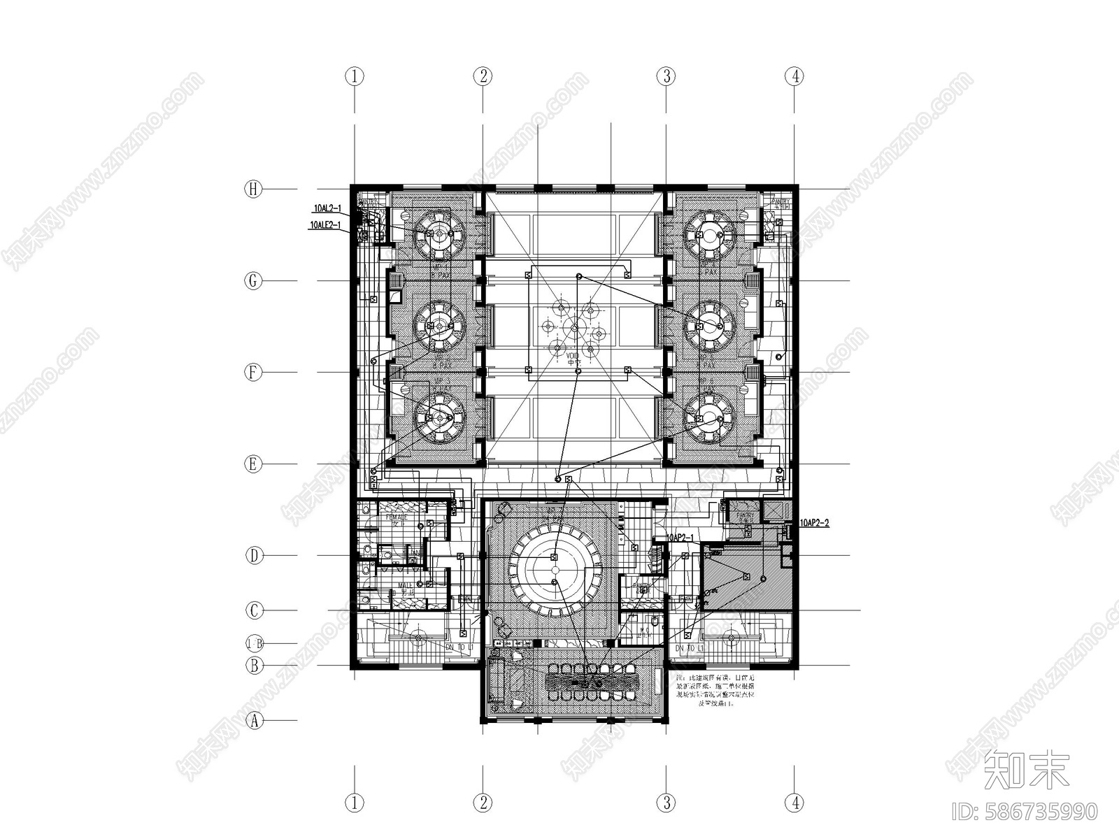 中餐厅电气图纸施工图下载【ID:586735990】