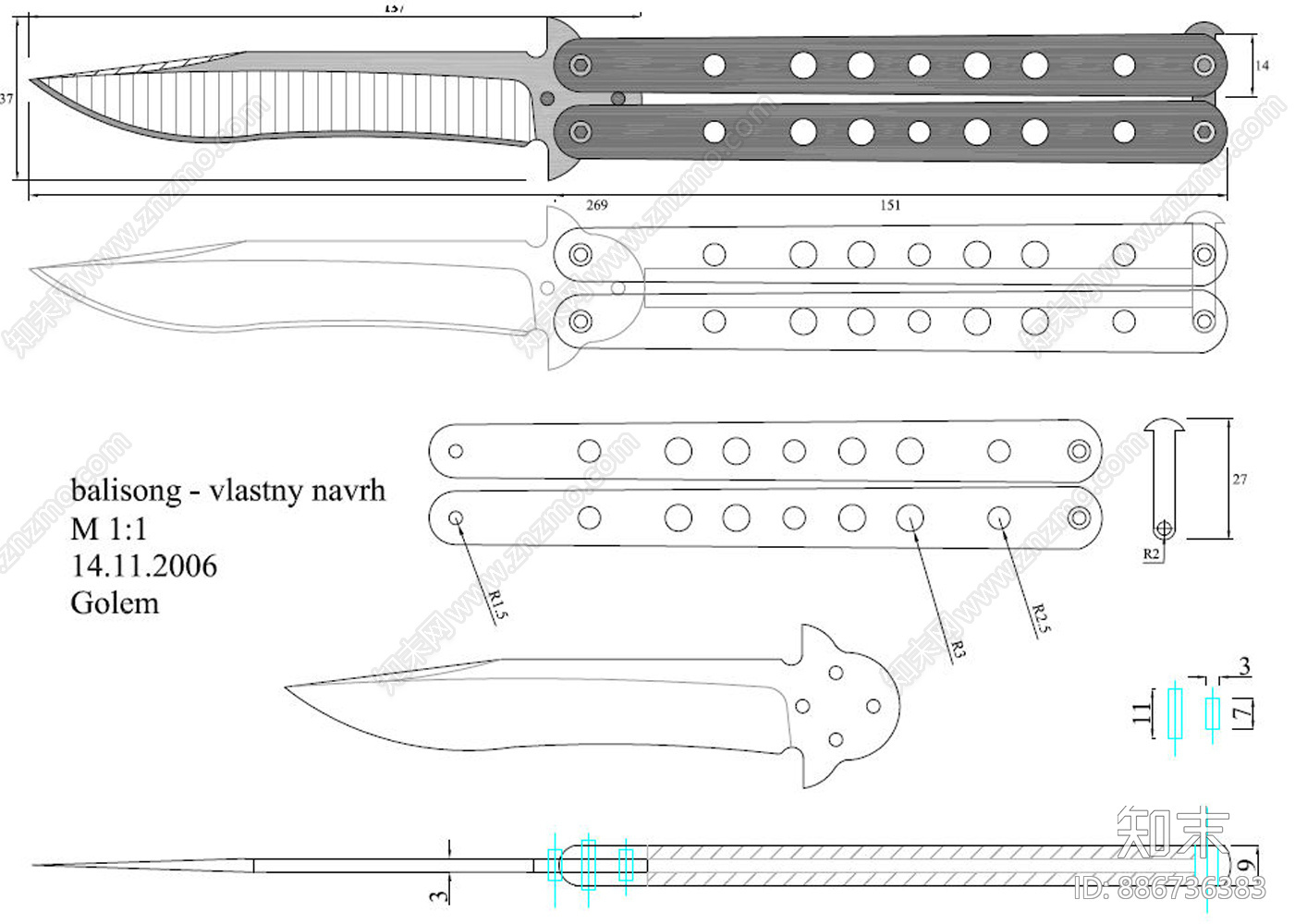 刀具施工图下载【ID:886736383】