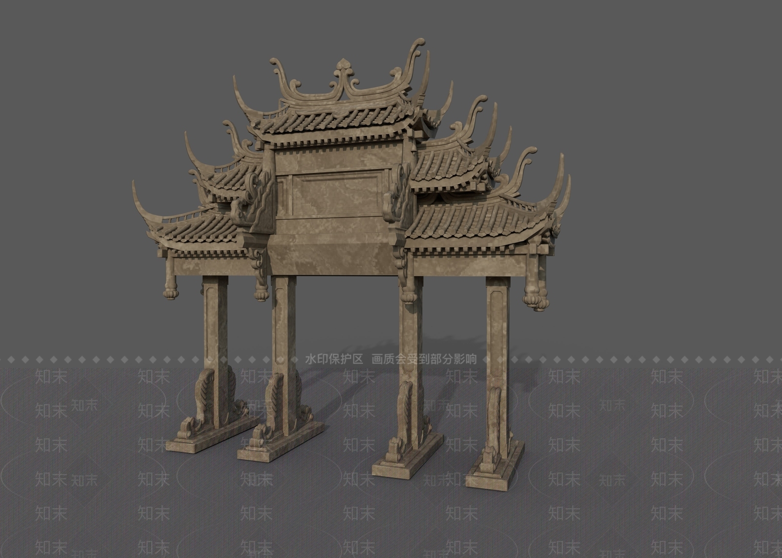 中式古建筑3D模型下载【ID:286743818】