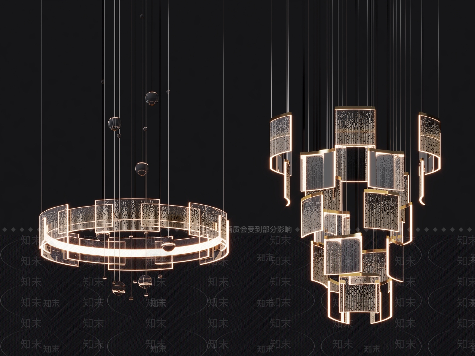 现代吊灯3D模型下载【ID:586743877】