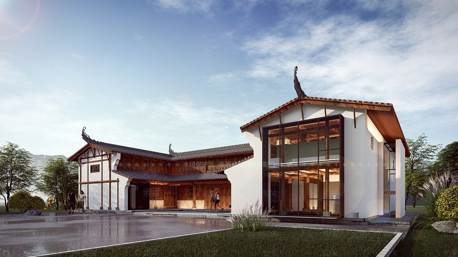 中式建筑SU模型下载【ID:886757508】