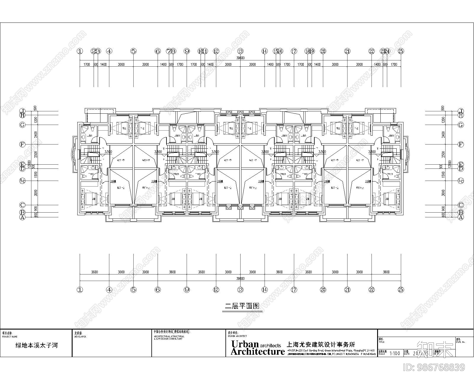 联排别墅cad施工图下载【ID:986768839】