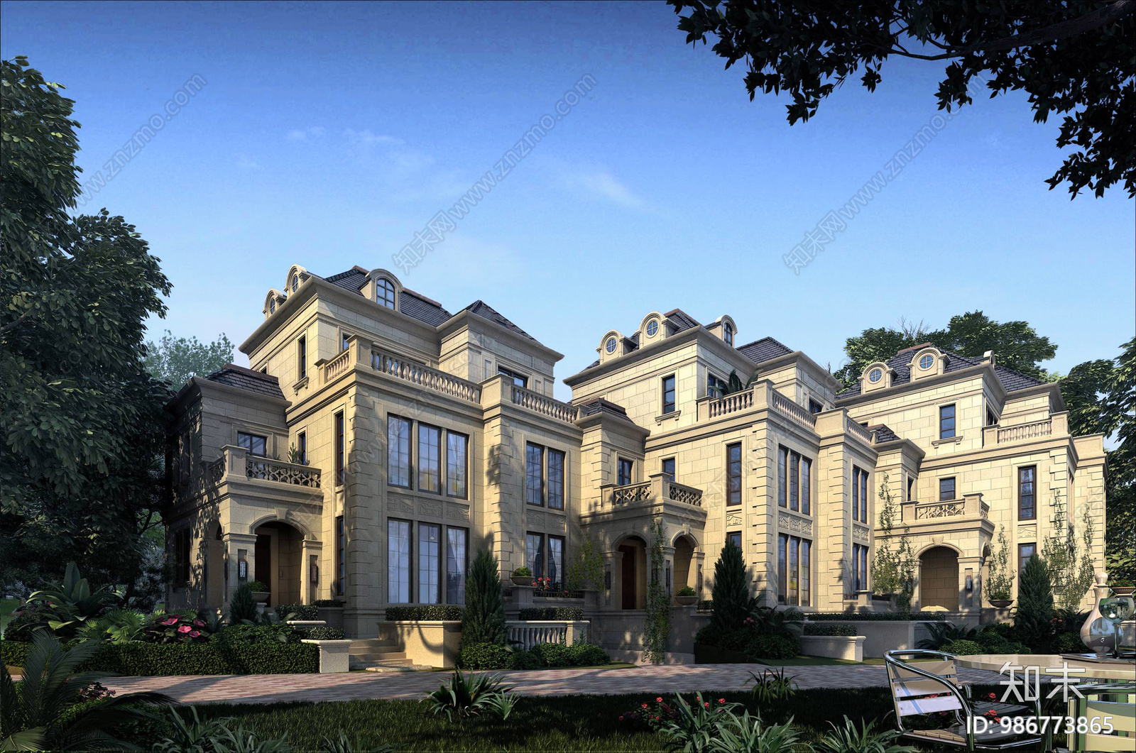 欧式古典别墅施工图下载【ID:986773865】