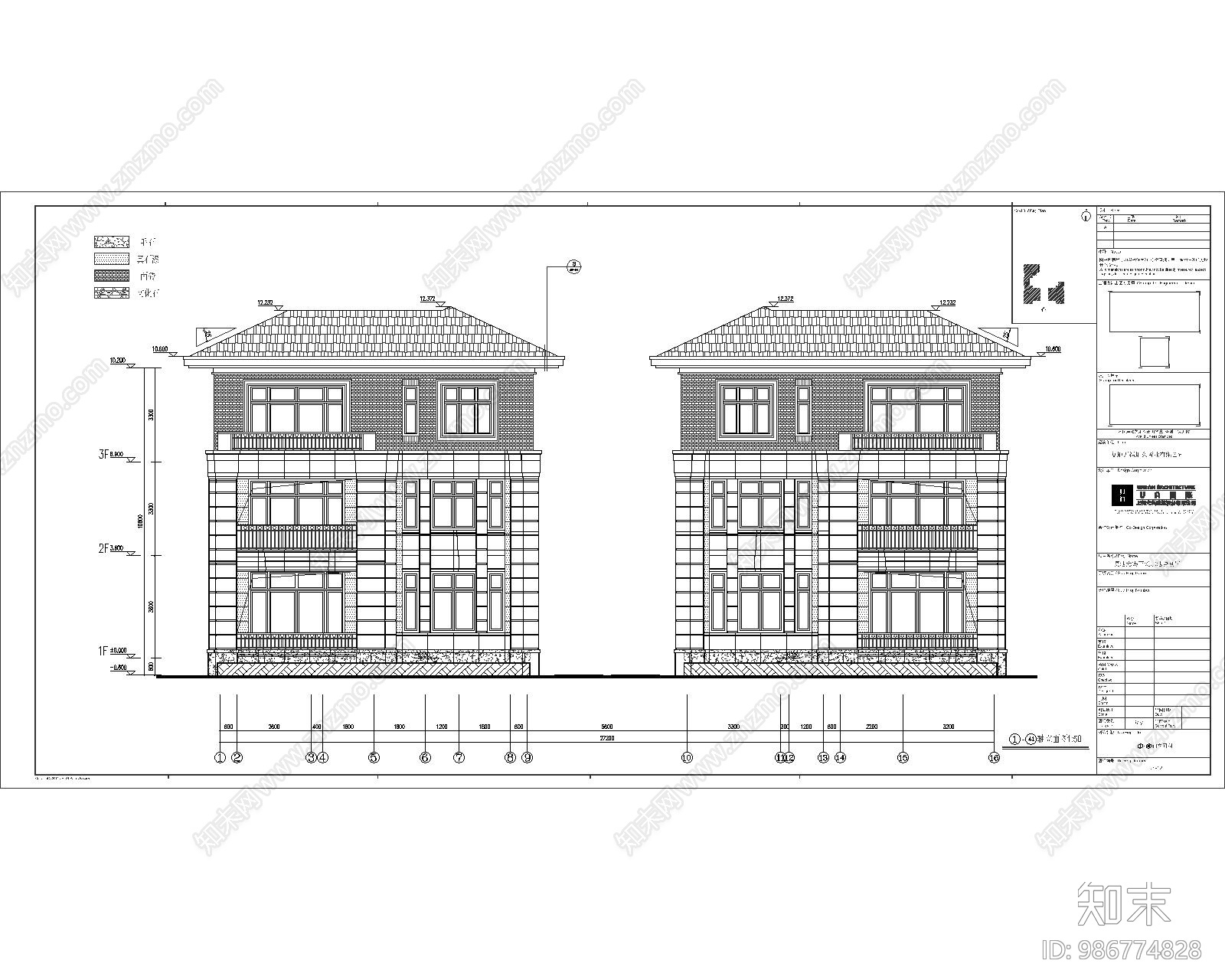 合院别墅cad施工图下载【ID:986774828】