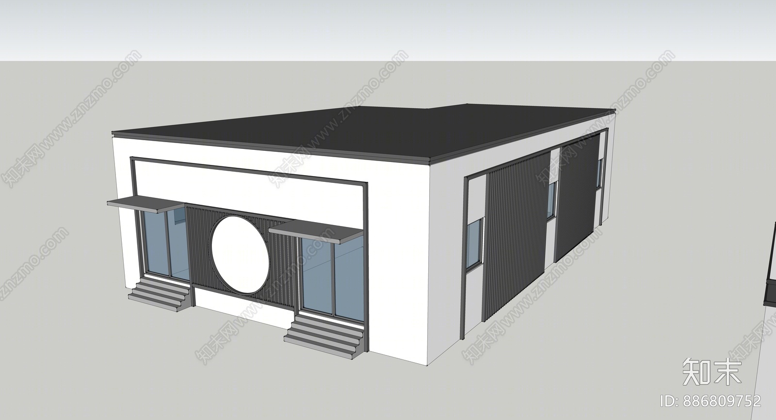 现代小区建筑外观SU模型下载【ID:886809752】