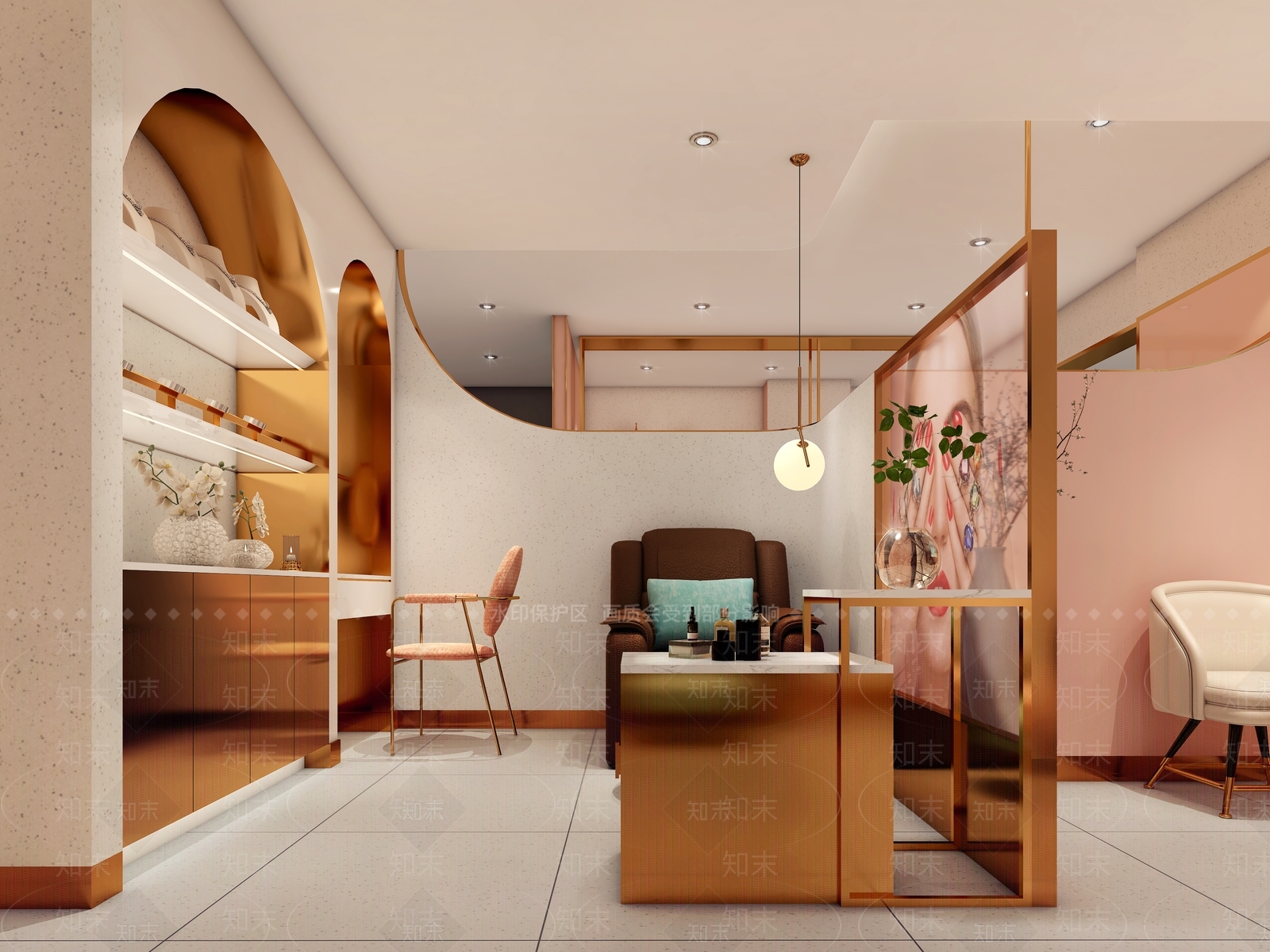 现代美甲店3D模型下载【ID:1105840332】