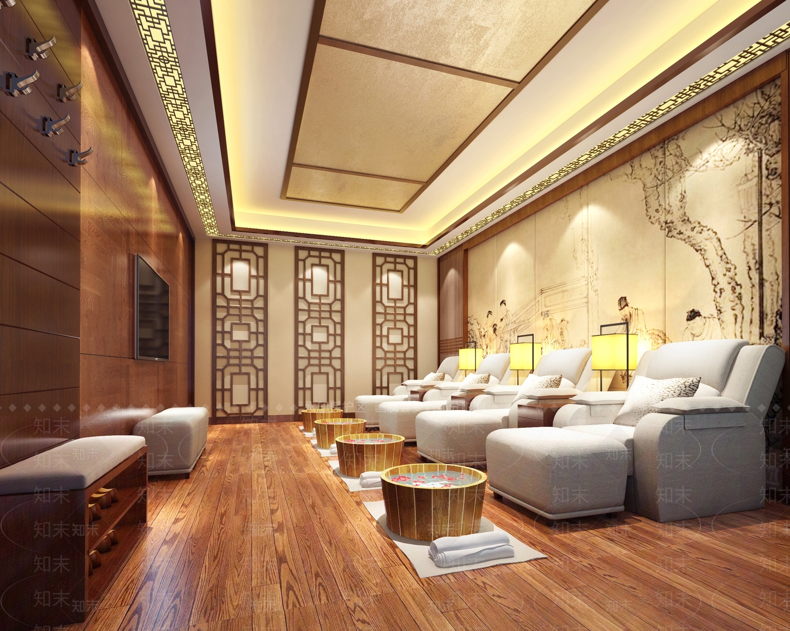 新中式足浴会所3D模型下载【ID:786789109】