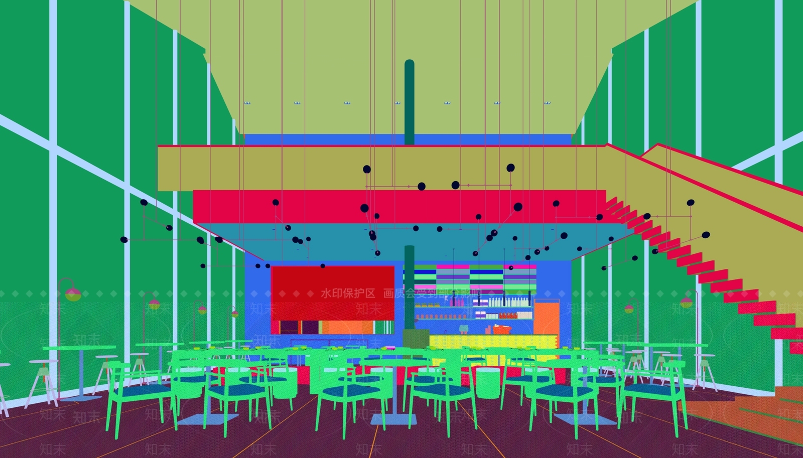 现代西餐厅3D模型下载【ID:286840956】