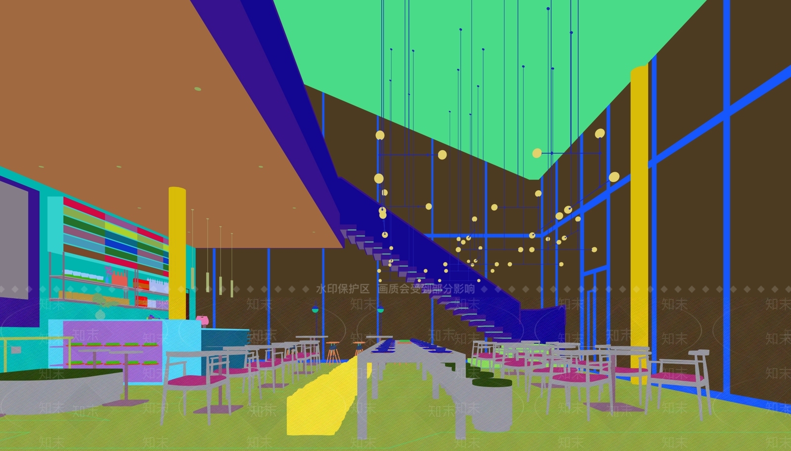 现代西餐厅3D模型下载【ID:286840956】