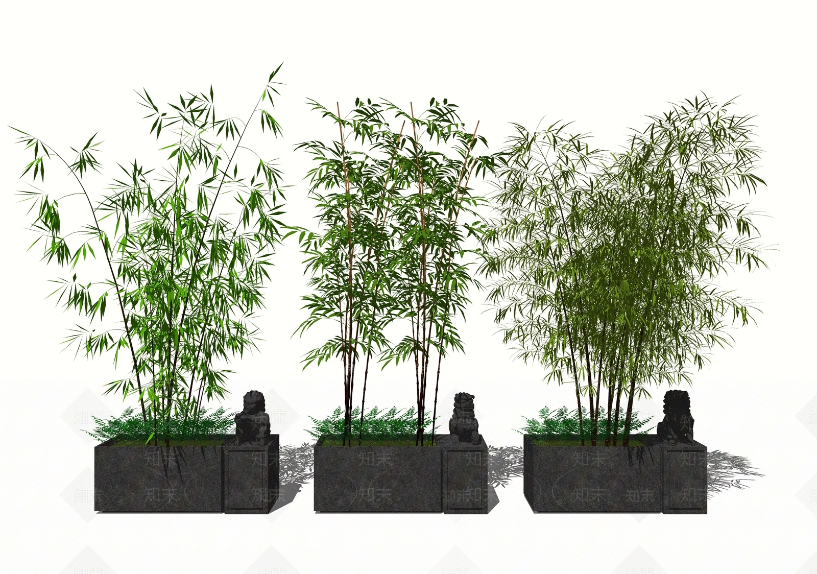 新中式竹子SU模型下载【ID:186841755】
