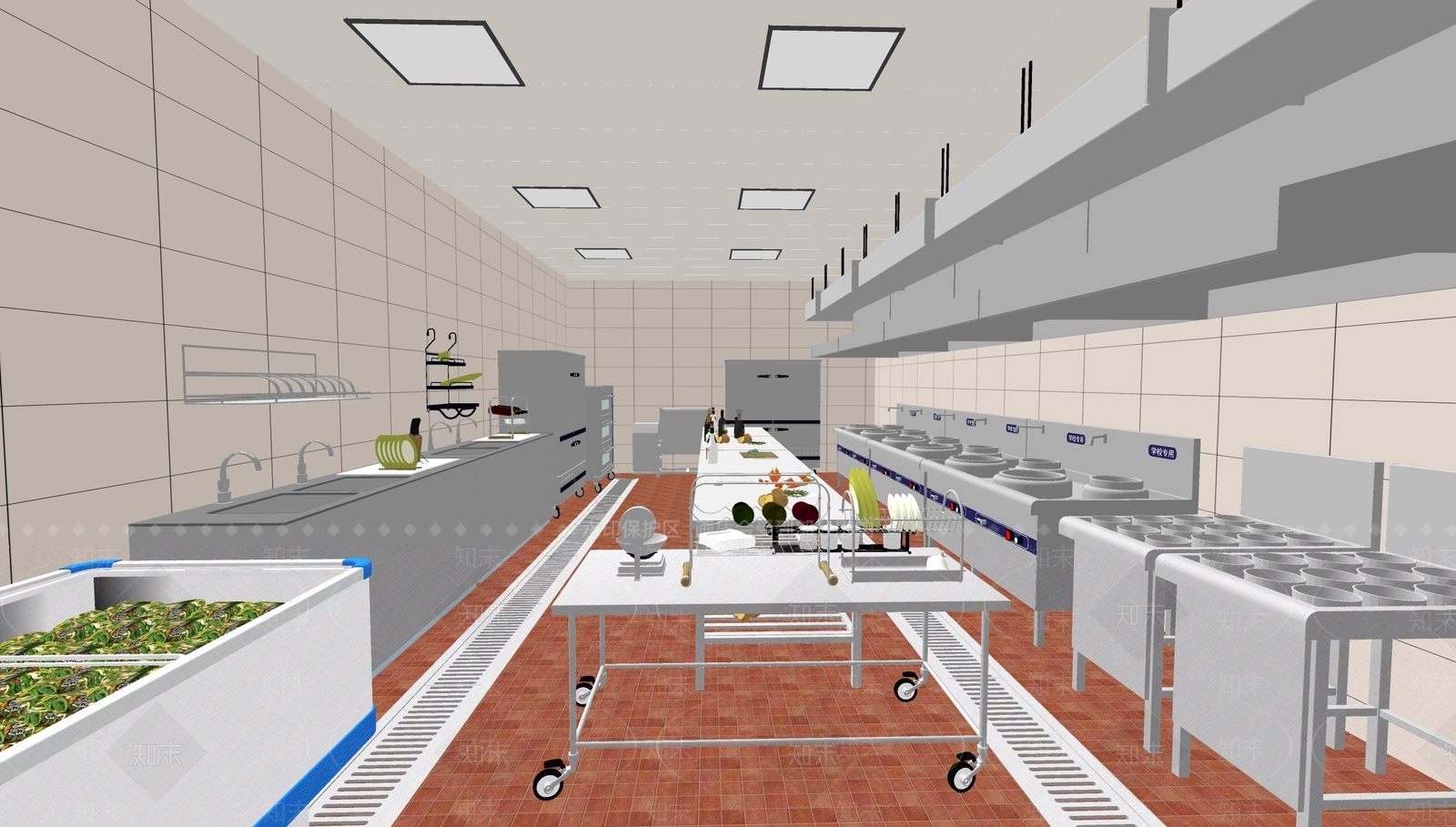 现代酒店厨房SU模型下载【ID:986852704】