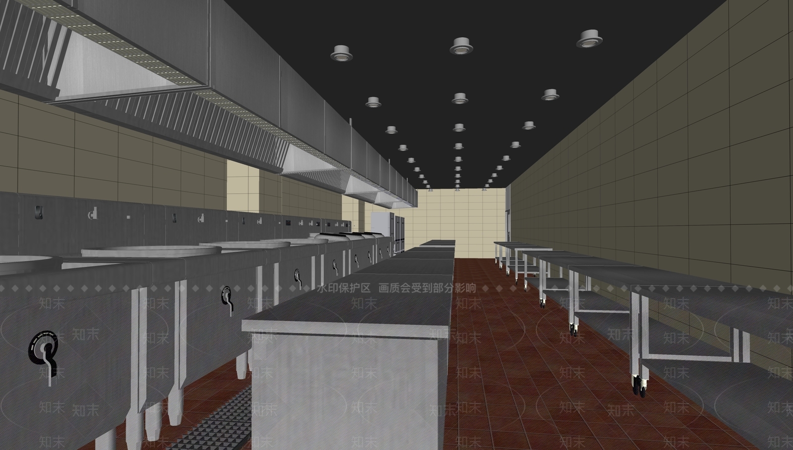 现代酒店厨房SU模型下载【ID:986852723】