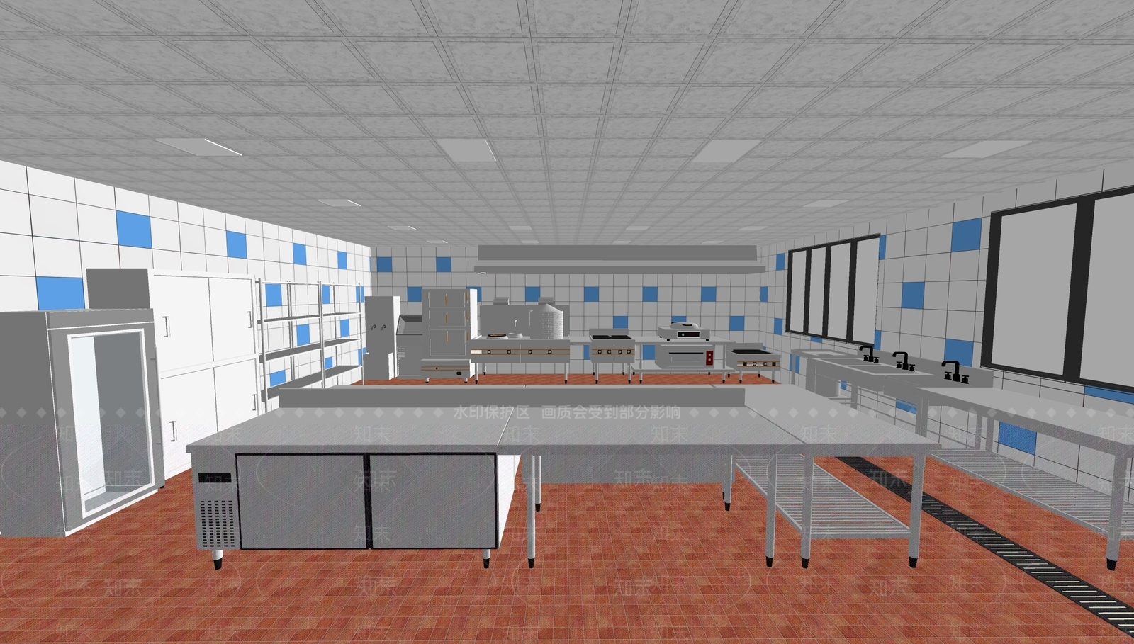 现代酒店厨房SU模型下载【ID:986852731】