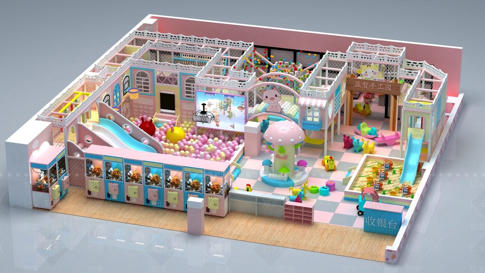 现代亲子乐园3D模型下载【ID:1105475179】