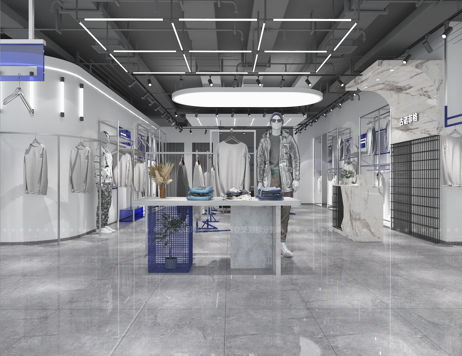 现代男装店铺3D模型下载【ID:386867219】