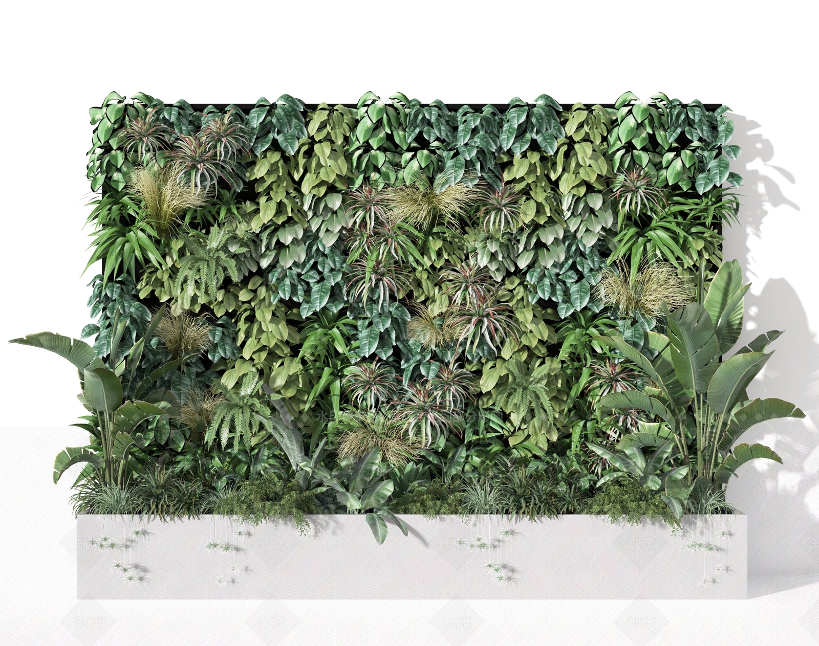 现代绿植墙3D模型下载【ID:486873207】