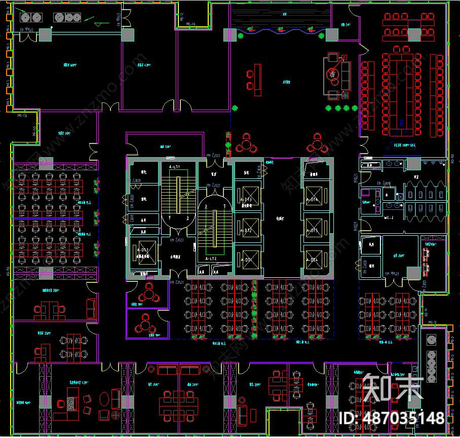 办公室施工图下载【ID:487035148】