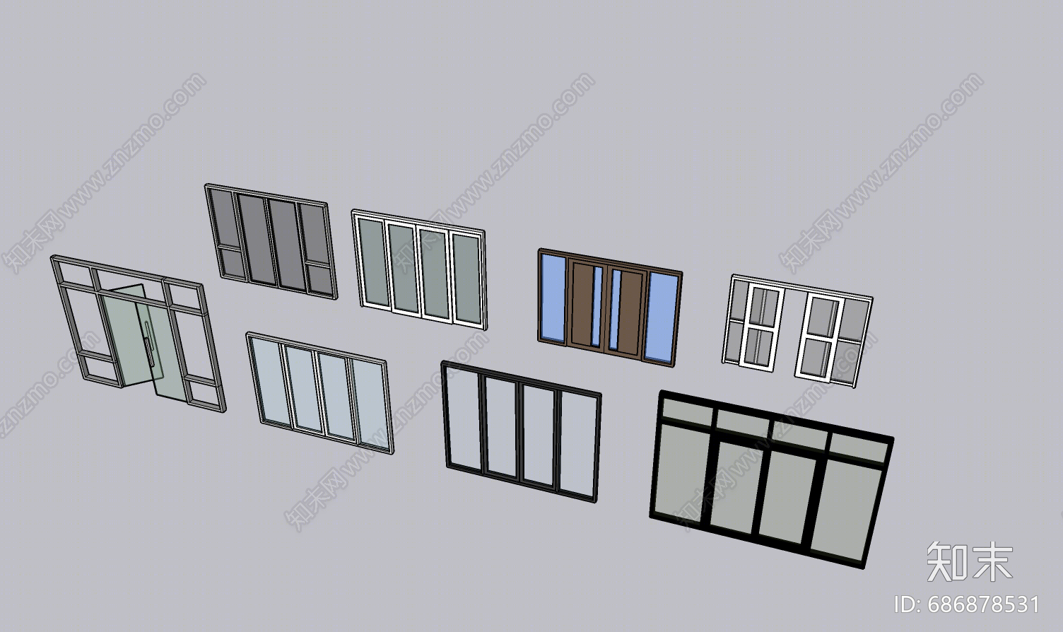 现代窗户SU模型下载【ID:686878531】