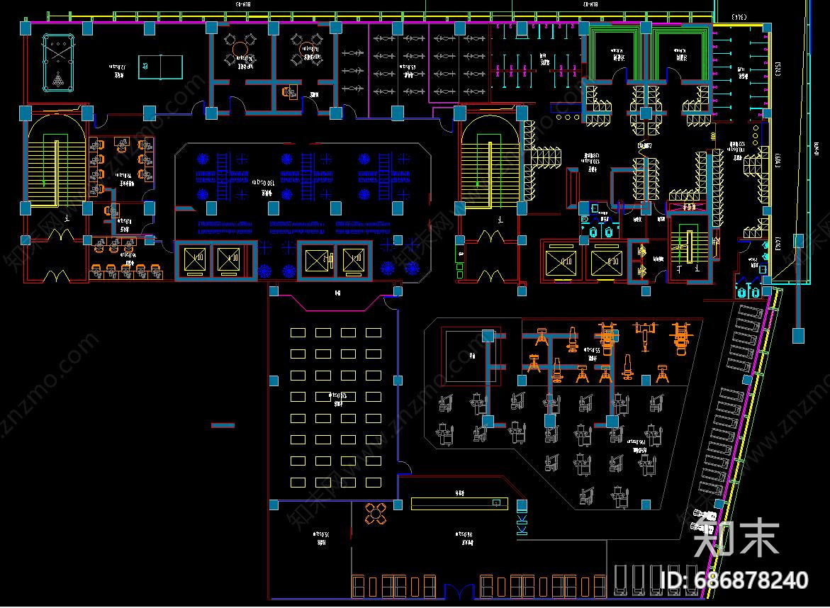 健身房施工图下载【ID:686878240】
