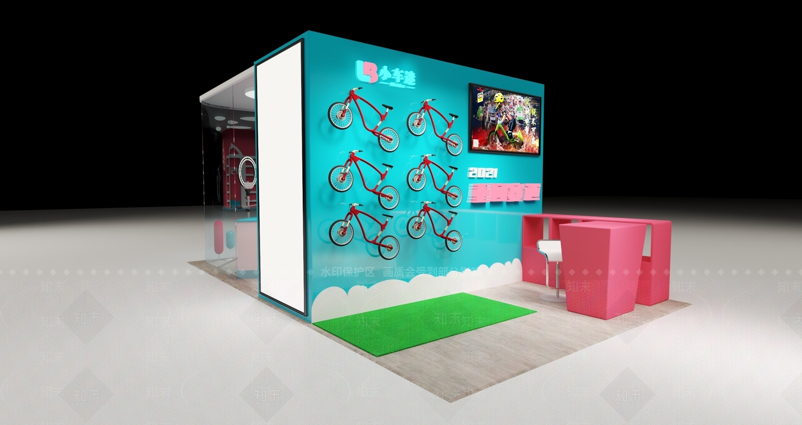 现代商场展区SU模型下载【ID:186879023】
