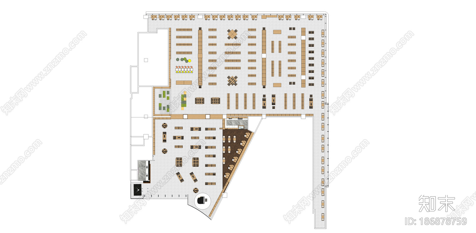 图书馆施工图下载【ID:186878759】