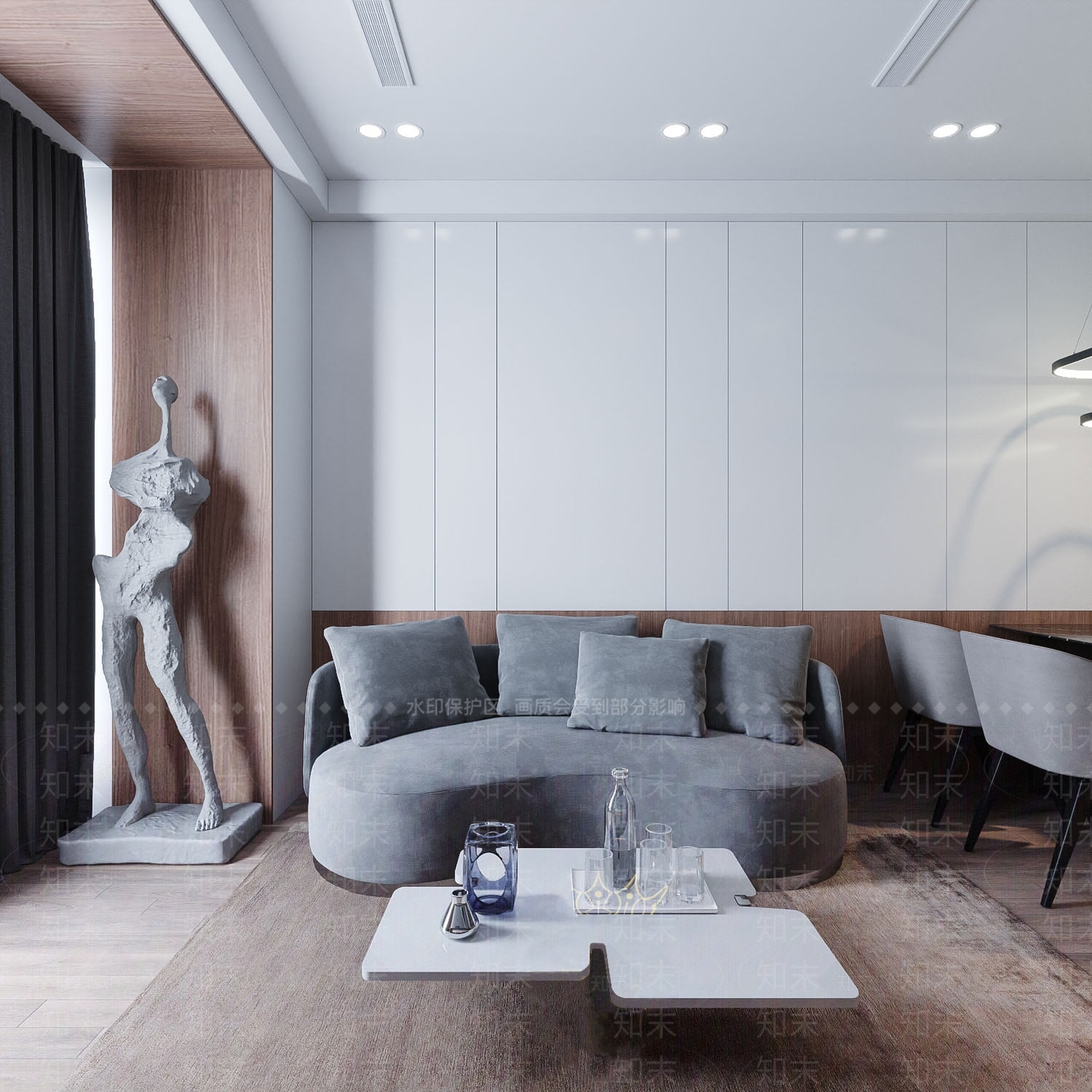 北欧现代单身公寓3D模型下载【ID:986930745】