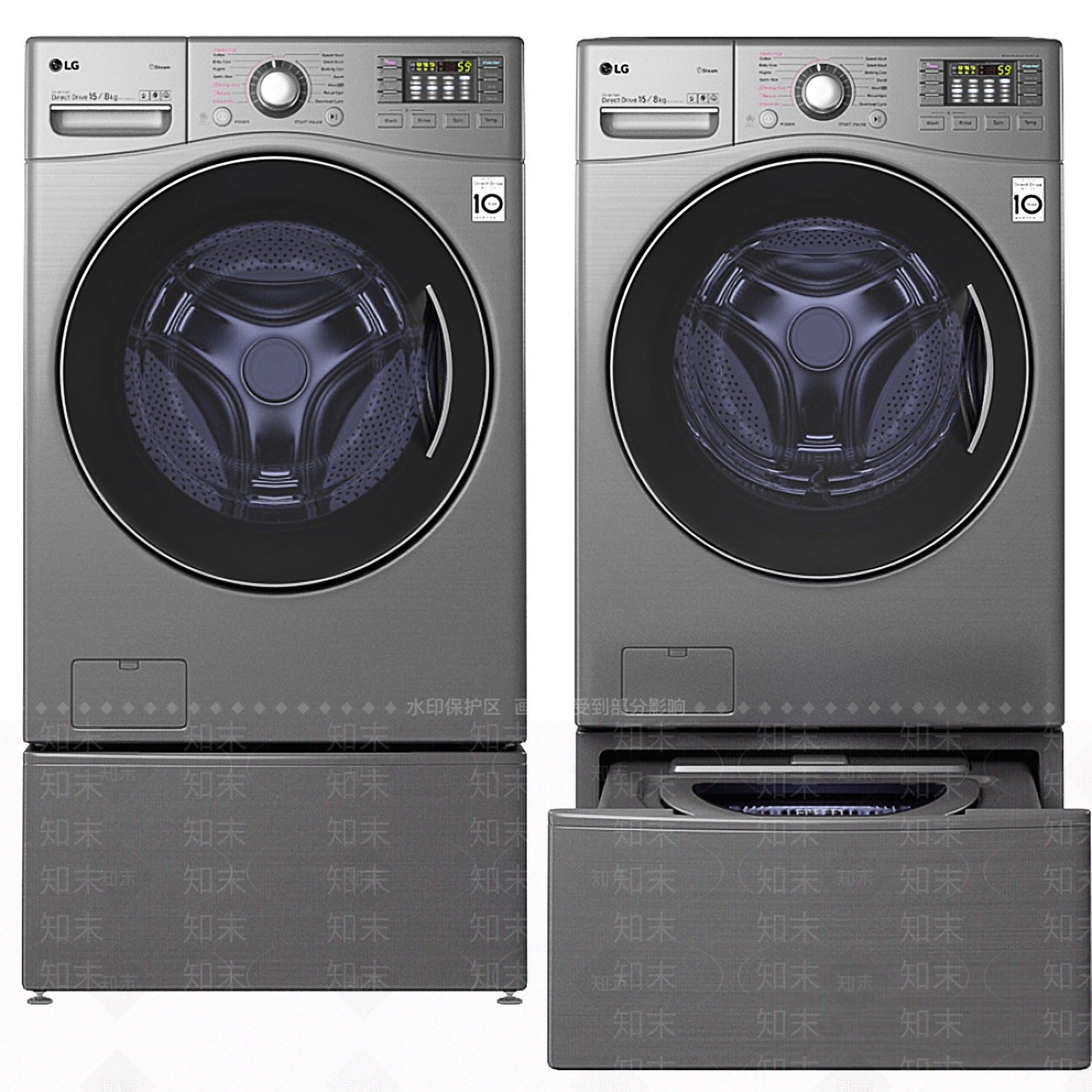 现代滚筒洗衣机3D模型下载【ID:186937517】