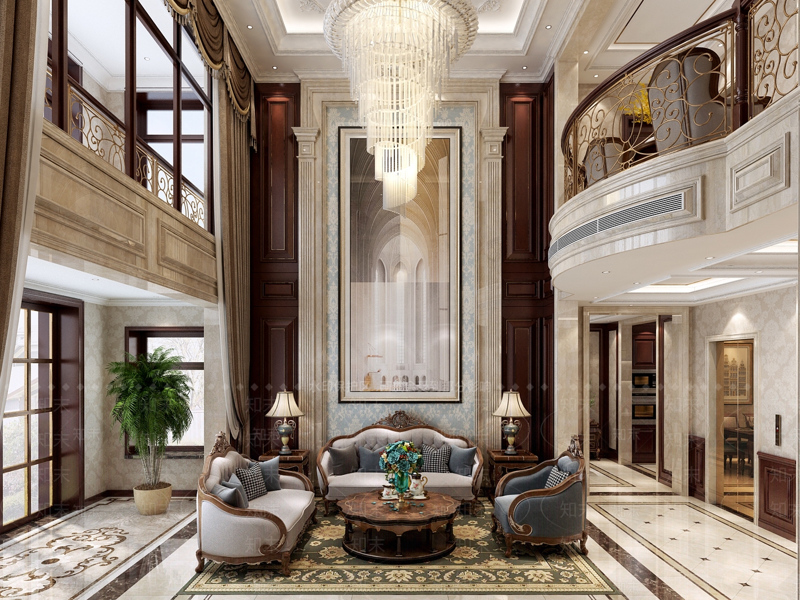 欧式古典客餐厅3D模型下载【ID:786965814】