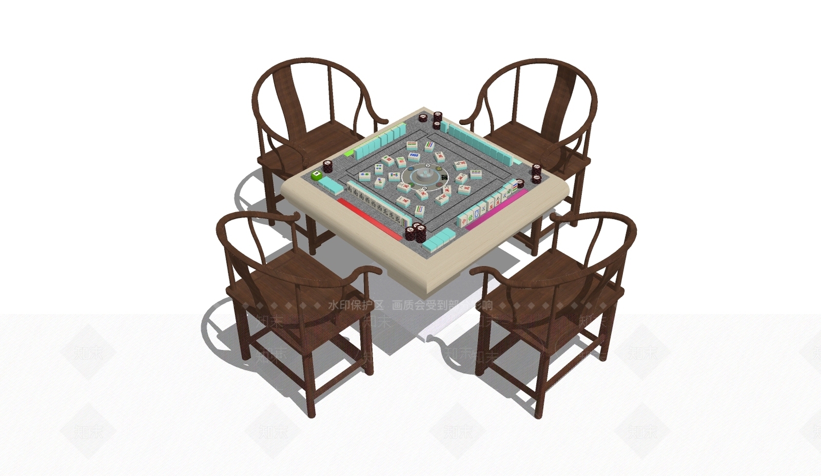 现代休闲桌椅SU模型下载【ID:587006886】