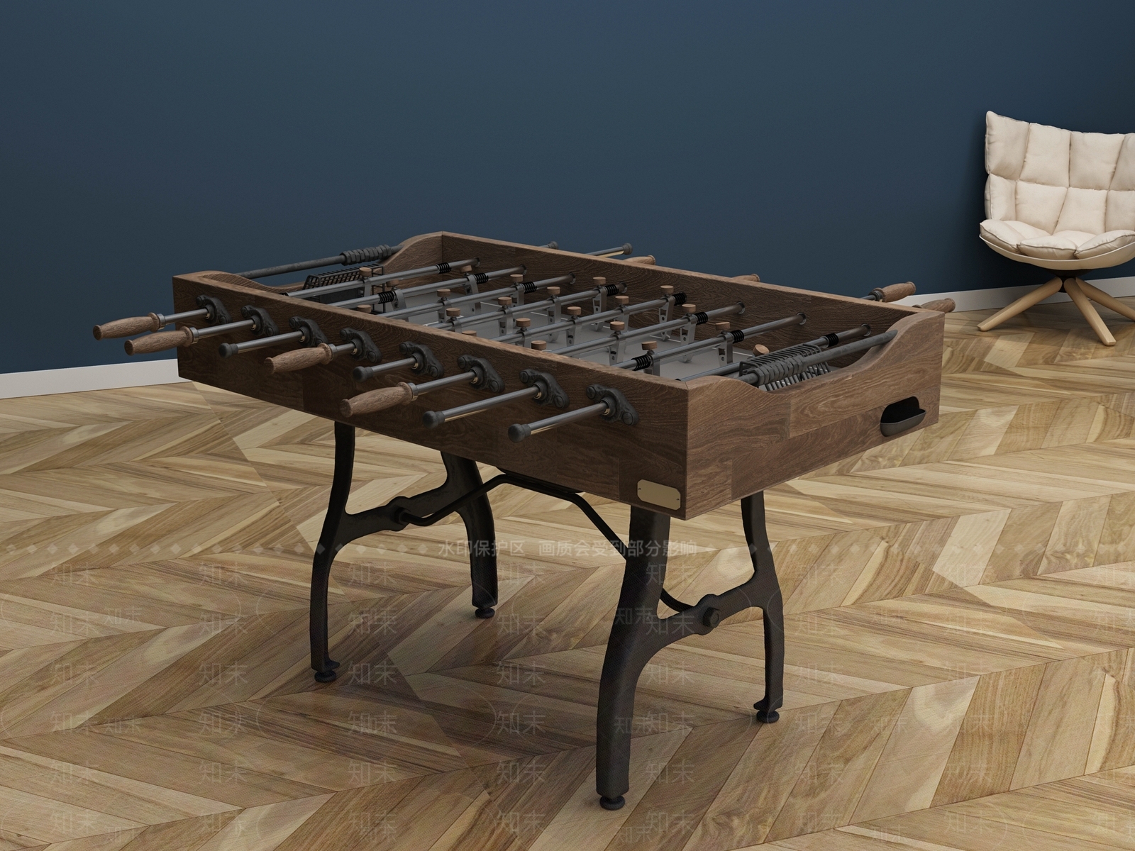 现代足球游戏桌3D模型下载【ID:387011897】