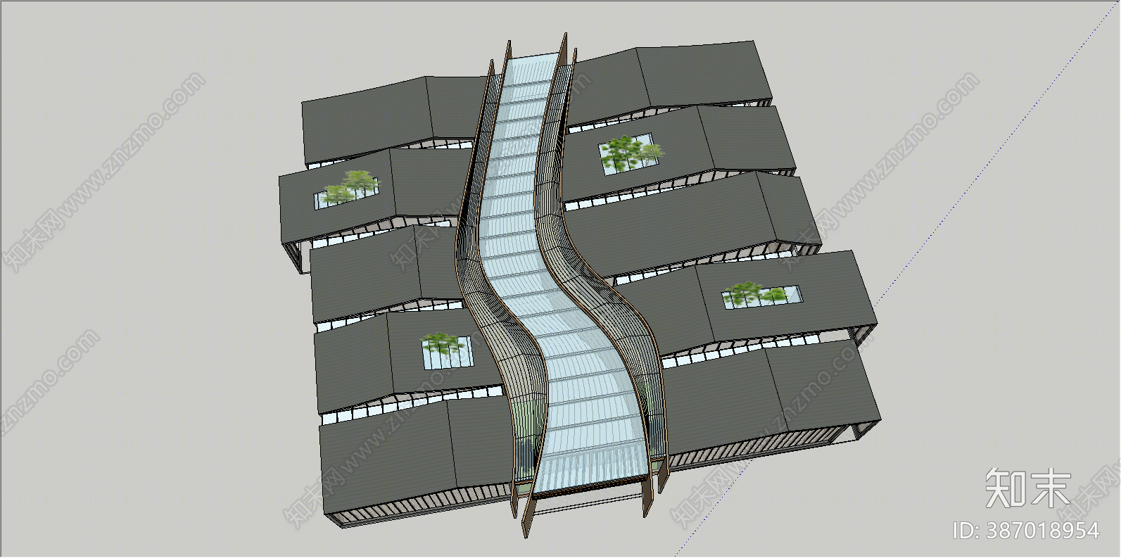 新中式商业街SU模型下载【ID:387018954】