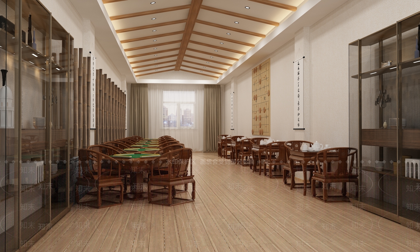 新中式棋牌室3D模型下载【ID:987021065】