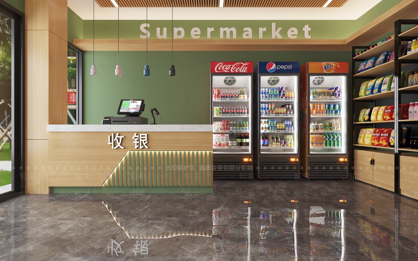 现代超市3D模型下载【ID:587057308】