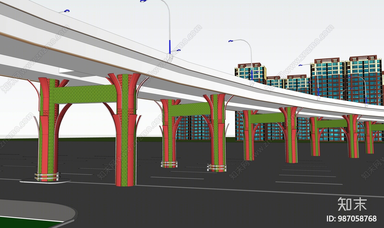 现代立交桥SU模型下载【ID:987058768】