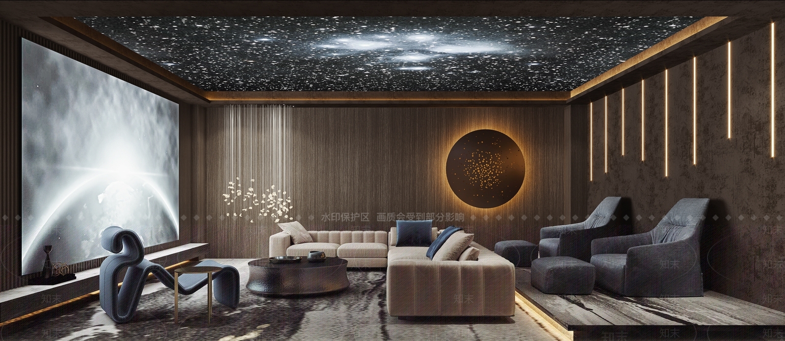 现代影音室3D模型下载【ID:887096930】